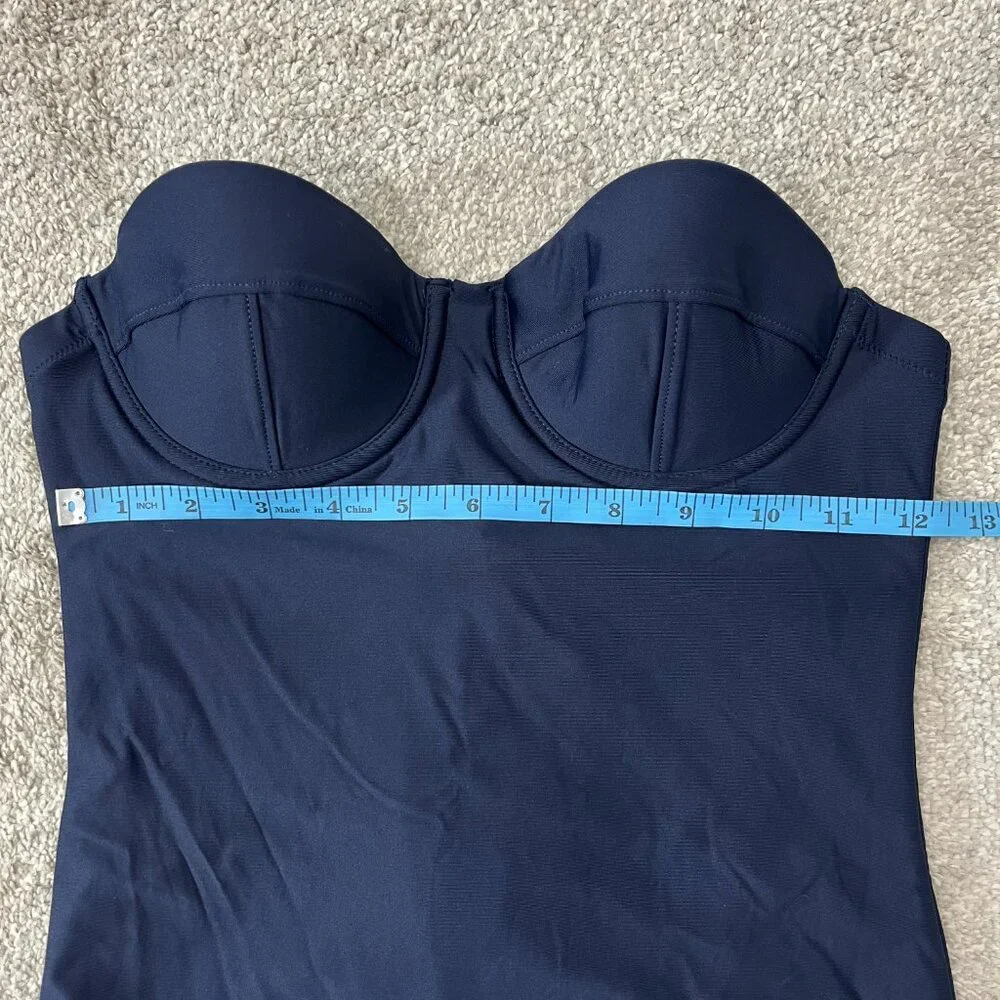 New J. Crew Size 2 Navy Blue Short Torso Underwire One Piece Swim Suit